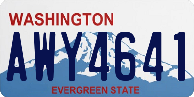 WA license plate AWY4641