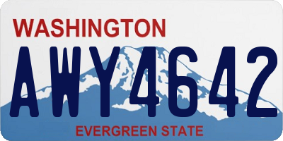 WA license plate AWY4642