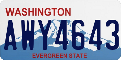WA license plate AWY4643