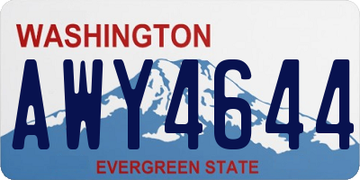 WA license plate AWY4644