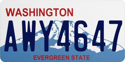 WA license plate AWY4647