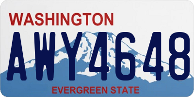 WA license plate AWY4648
