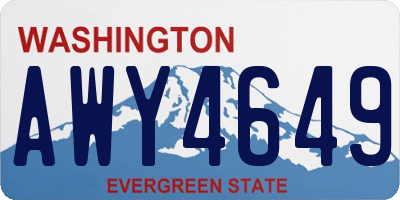 WA license plate AWY4649