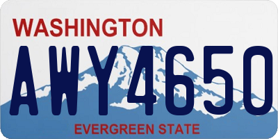 WA license plate AWY4650