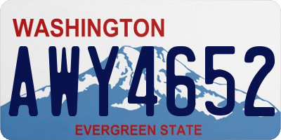 WA license plate AWY4652