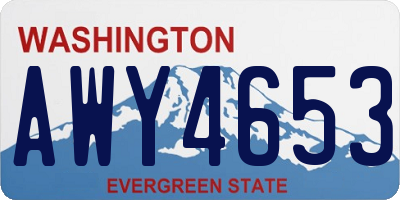 WA license plate AWY4653