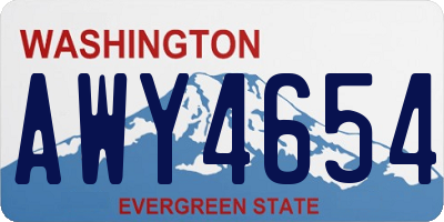WA license plate AWY4654