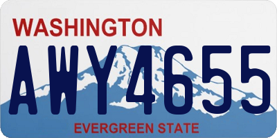 WA license plate AWY4655