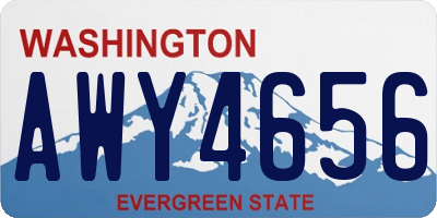 WA license plate AWY4656