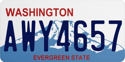 WA license plate AWY4657