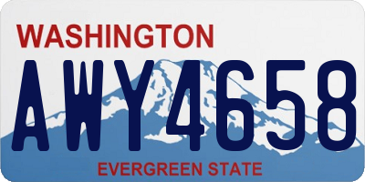 WA license plate AWY4658