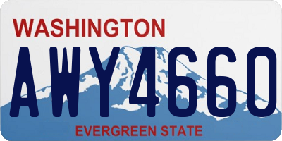 WA license plate AWY4660