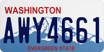 WA license plate AWY4661
