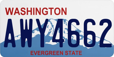 WA license plate AWY4662