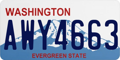 WA license plate AWY4663
