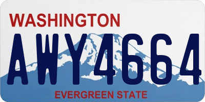 WA license plate AWY4664