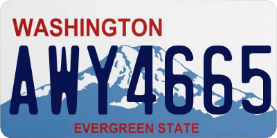 WA license plate AWY4665