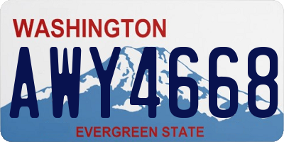 WA license plate AWY4668
