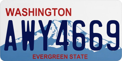 WA license plate AWY4669