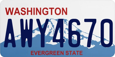 WA license plate AWY4670