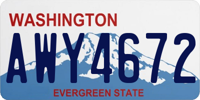 WA license plate AWY4672