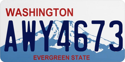 WA license plate AWY4673