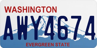 WA license plate AWY4674