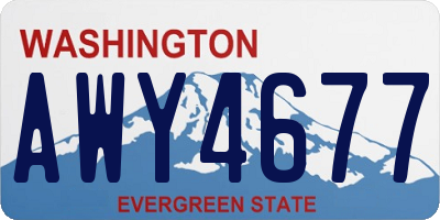 WA license plate AWY4677