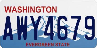 WA license plate AWY4679