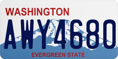 WA license plate AWY4680