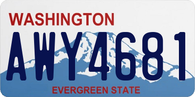 WA license plate AWY4681