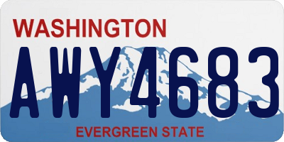 WA license plate AWY4683