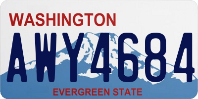 WA license plate AWY4684