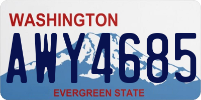 WA license plate AWY4685