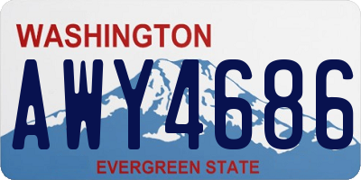 WA license plate AWY4686