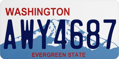 WA license plate AWY4687