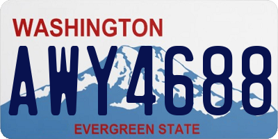 WA license plate AWY4688