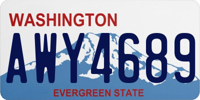 WA license plate AWY4689