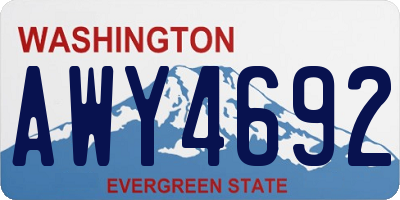 WA license plate AWY4692