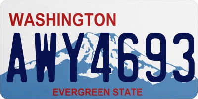 WA license plate AWY4693