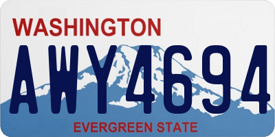 WA license plate AWY4694