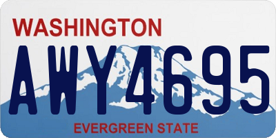WA license plate AWY4695