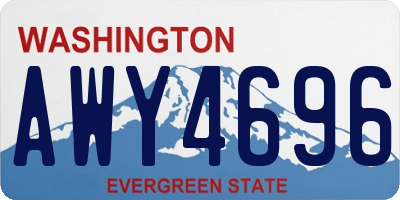 WA license plate AWY4696