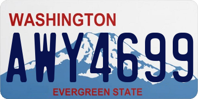 WA license plate AWY4699