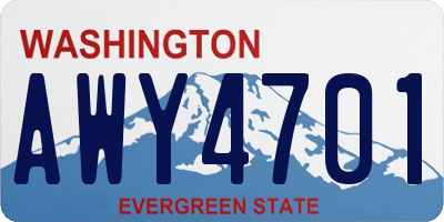 WA license plate AWY4701
