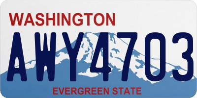 WA license plate AWY4703