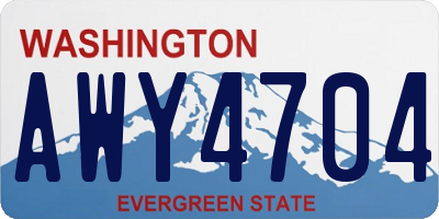 WA license plate AWY4704
