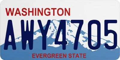WA license plate AWY4705
