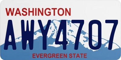 WA license plate AWY4707