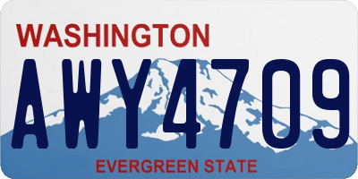 WA license plate AWY4709